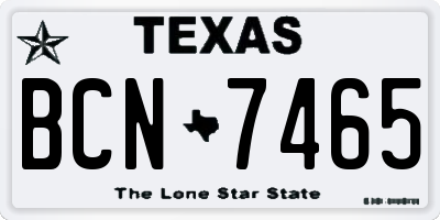 TX license plate BCN7465