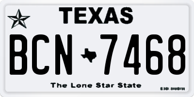 TX license plate BCN7468
