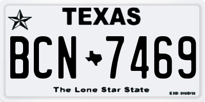 TX license plate BCN7469