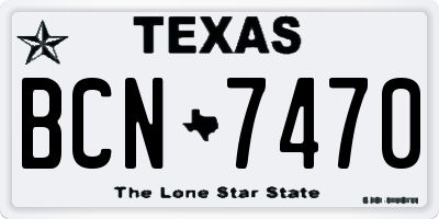 TX license plate BCN7470