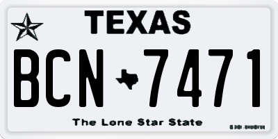 TX license plate BCN7471