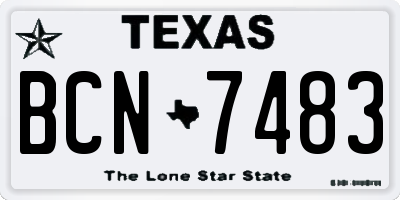 TX license plate BCN7483