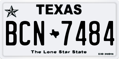 TX license plate BCN7484