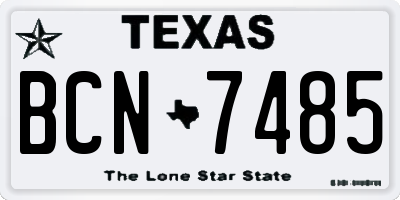 TX license plate BCN7485