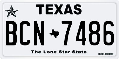 TX license plate BCN7486