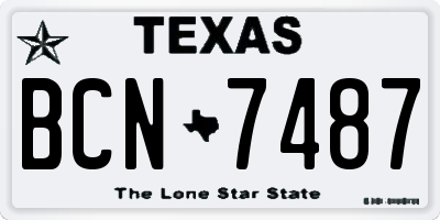 TX license plate BCN7487