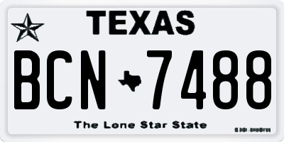 TX license plate BCN7488