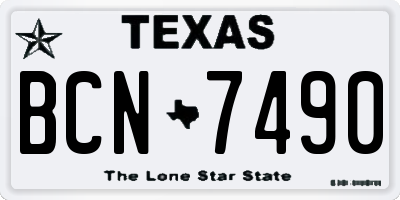 TX license plate BCN7490
