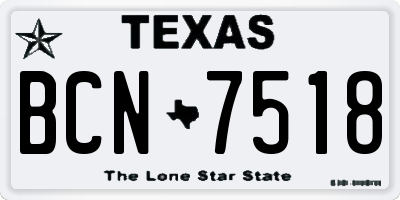 TX license plate BCN7518