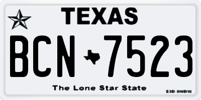 TX license plate BCN7523