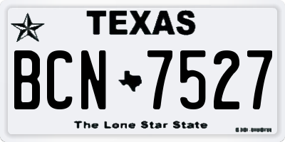 TX license plate BCN7527