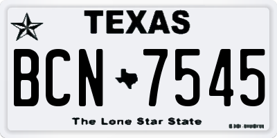 TX license plate BCN7545