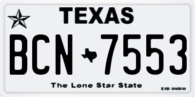 TX license plate BCN7553