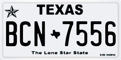 TX license plate BCN7556
