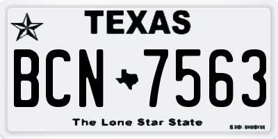 TX license plate BCN7563