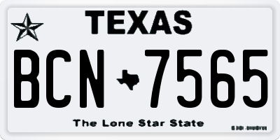 TX license plate BCN7565
