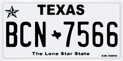 TX license plate BCN7566