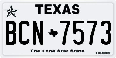 TX license plate BCN7573