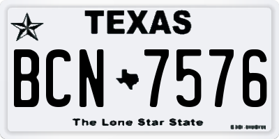 TX license plate BCN7576