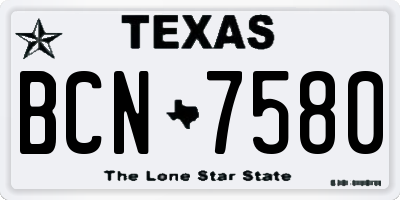 TX license plate BCN7580