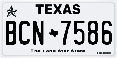 TX license plate BCN7586