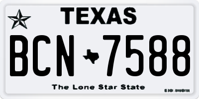 TX license plate BCN7588