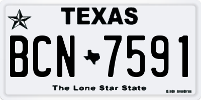 TX license plate BCN7591