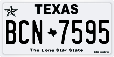 TX license plate BCN7595