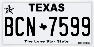 TX license plate BCN7599