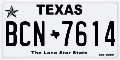 TX license plate BCN7614