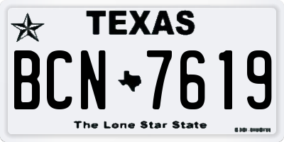TX license plate BCN7619