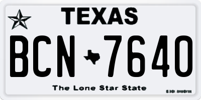 TX license plate BCN7640