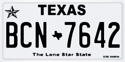 TX license plate BCN7642