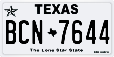 TX license plate BCN7644