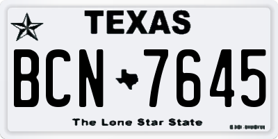 TX license plate BCN7645