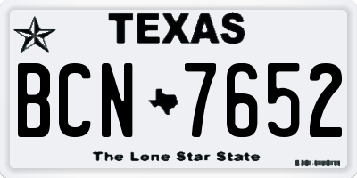 TX license plate BCN7652