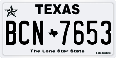 TX license plate BCN7653