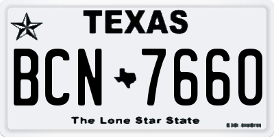 TX license plate BCN7660