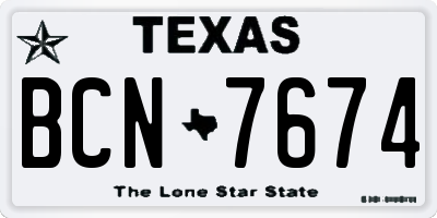 TX license plate BCN7674