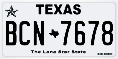 TX license plate BCN7678