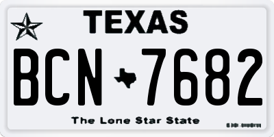 TX license plate BCN7682