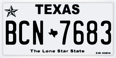 TX license plate BCN7683