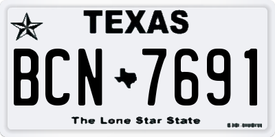 TX license plate BCN7691