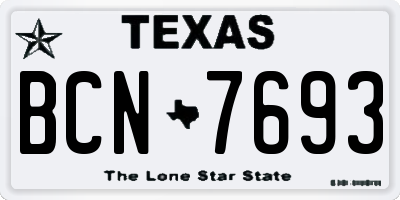 TX license plate BCN7693