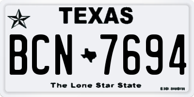 TX license plate BCN7694