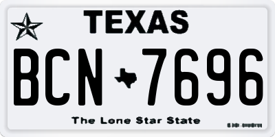 TX license plate BCN7696