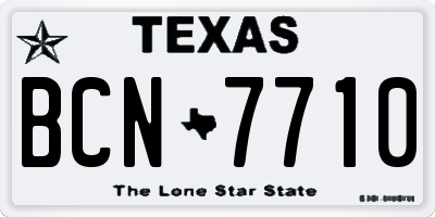 TX license plate BCN7710