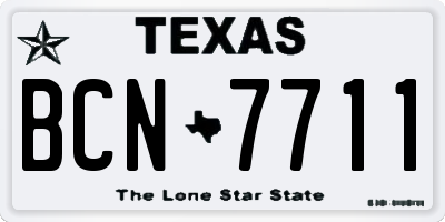 TX license plate BCN7711