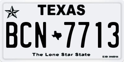 TX license plate BCN7713