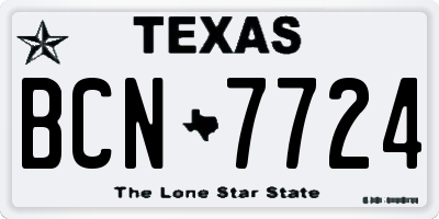 TX license plate BCN7724